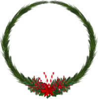 Christmas wreath illustration on transparent background. png