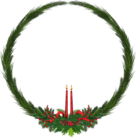 Christmas wreath illustration on transparent background. png