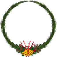 Christmas wreath illustration on transparent background. png