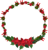 Christmas wreath illustration on transparent background. png