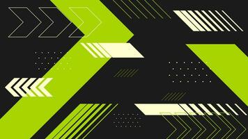 modern futuristic green and black abstract shape with black background vector