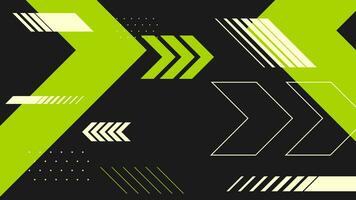 modern futuristic green and black abstract shape with black background vector