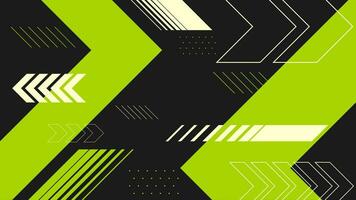 modern futuristic green and black abstract shape with black background vector