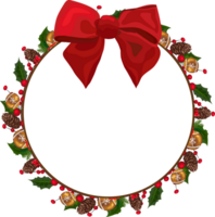 Christmas wreath illustration on transparent background. png