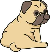 Cute pug dog isolated on white background. Vector illustration.