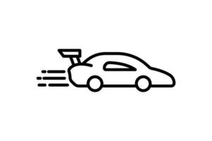 coche carreras icono. icono relacionado a velocidad, carrera. adecuado para web sitio, aplicación, usuario interfaces, imprimible etc. línea icono estilo. sencillo vector diseño editable