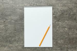 blanco cuaderno con bolígrafo en blanco antecedentes. espalda a colegio y educación concepto foto