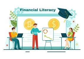 financiero literatura seminario web vector ilustración con Finanzas gestión, inversión dinero y presupuesto en educación contabilidad plano antecedentes diseño