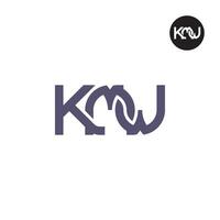 letra kmw monograma logo diseño vector