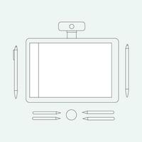 Drawing with a graphics tablet vector illustration of digital graphic drawing