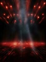 Ai Generative Backdrop Red Spotlights For Flyers, Banner and Backgrounds realistic image ultra hd high design photo