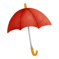 Watercolor illustration of red umbrella png