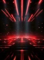Ai Generative Backdrop Red Spotlights For Flyers, Banner and Backgrounds realistic image ultra hd high design photo