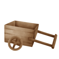 Aquarell Illustration von ein hölzern Wagen png