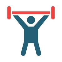Weightlifting Vector Glyph Two Color Icon For Personal And Commercial Use.