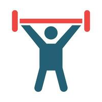 Weightlifting Vector Glyph Two Color Icon For Personal And Commercial Use.