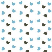 pattern of blue and black hearts on a white background vector