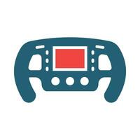 Steering Wheel Vector Glyph Two Color Icon For Personal And Commercial Use.