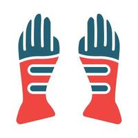 Gloves Vector Glyph Two Color Icon For Personal And Commercial Use.