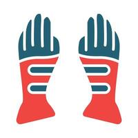 Gloves Vector Glyph Two Color Icon For Personal And Commercial Use.