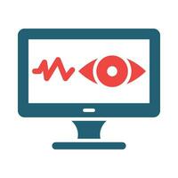 Monitoring Vector Glyph Two Color Icon For Personal And Commercial Use.