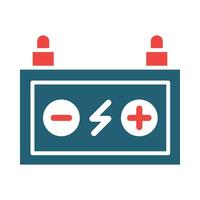 Car Battery Vector Glyph Two Color Icon For Personal And Commercial Use.