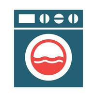 Washing Machine Vector Glyph Two Color Icon For Personal And Commercial Use.