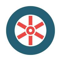 Wheel Vector Glyph Two Color Icon For Personal And Commercial Use.