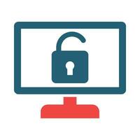 Cyber Attack Vector Glyph Two Color Icon For Personal And Commercial Use.