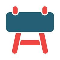 Pommel Horse Vector Glyph Two Color Icon For Personal And Commercial Use.