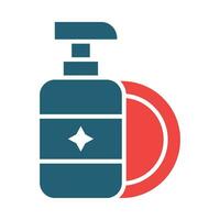 plato jabón vector glifo dos color icono para personal y comercial usar.