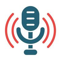 Voice Assistant Vector Glyph Two Color Icon For Personal And Commercial Use.