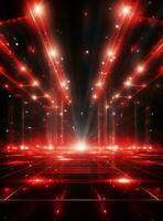 Ai Generative Backdrop Red Spotlights For Flyers, Banner and Backgrounds realistic image ultra hd high design photo