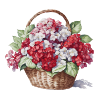 vattenfärg blommig korg, vattenfärg korg, blomma korg, vattenfärg blommig blomma design, vattenfärg blomma arrangemang blommig, vattenfärg blomma design, bröllop dekoration, ai genererad png