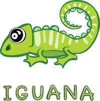 diseño linda iguana dibujos animados. pequeño para existencias. vector