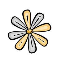 manzanilla flor blanco y amarillo, vector ilustración