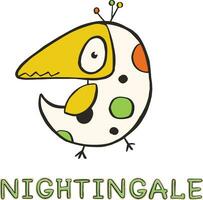 design of bird and nightingale logo. Collection of bird and small vector  for stock