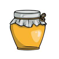 Glass jar with honey, vector illustration