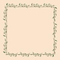 Abstract frame made of branches, leaves and geometric shapes vector