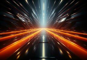 Ai Generative Yellow and red Neon illuminated futuristic backdrop realistic image- ultra hd- high design photo