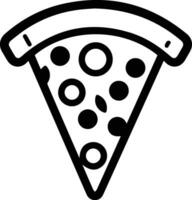 Pizza logo in flat line art style vector