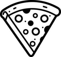 Pizza logo in flat line art style vector