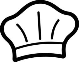 chef hat logo in flat line art style vector