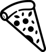 Pizza logo in flat line art style vector