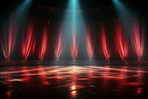 Ai Generaitve Backdrop With Illumination Of Red Spotlights For Flyers realistic image ultra hd high design photo