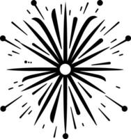 fuegos artificiales o galleta logo en plano línea Arte estilo vector