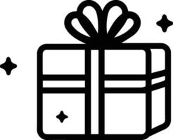 gift box and birthday logo in flat line art style vector