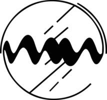 sonido olas o música logo en plano línea Arte estilo vector