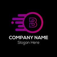 Fast Logo On Letter B Template. Fast Logo On B Letter, Initial Fast and Speed Sign Concept Template vector