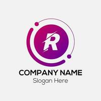 Abstract R letter modern initial lettermarks logo design vector